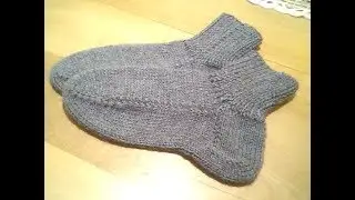 شراب تريكو للكبار  بدون خياطة ...  No Sew - knit Socks - straight needles