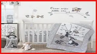 Bedtime Originals Little Rascals Forest Animals 3 Piece Crib Bedding Set, Gray/White