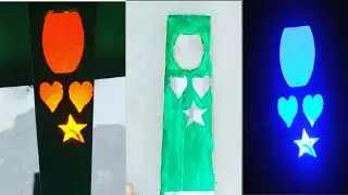 How to make cardboard Table lamp making | Lighting lamp corner colour | paper Lighting lamp making