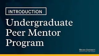 Introduction: Undergraduate Peer Mentor Program