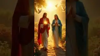 Jesus & Mary Walking in Divine Light ✨ | Heavenly Animation | Sacred Heart of Jesus ❤️ #godthemother