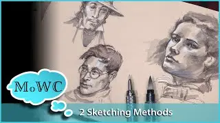 Two Watercolor Sketching Methods in my Toned Tan Sketchbook.