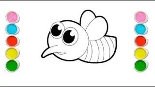 Beautiful flying bee drawing  draw and color for kids