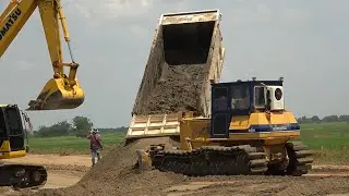 Incredible road building machines operator Excavator Dump truck Bulldozer