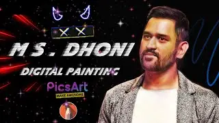 MS.Dhoni | Digital Painting | Captain Cool | Smudge Painting | PicsArt Oil glowing Editing | India |