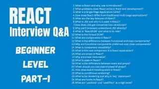 Part 1 | React JS Interview Questions & Answers (Beginner-Level)