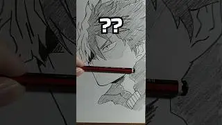 Draw Shoto Todoroki Real Face!! My Hero Academia  #shorts #mha #drawing #art #anime