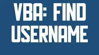 VBA Find the Windows username