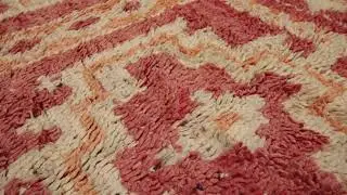Vintage Moroccan Rug in Pink and Rust with Geometric Medallion - Rug & Kilim -34853