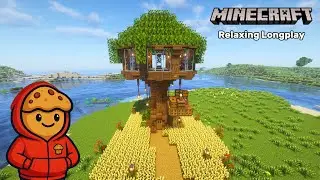 Minecraft Relaxing Longplay | Building a Cozy Treehouse (No Commentary)