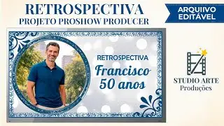 RETROSPECTIVA ANIVERSÁRIO MASCULINO LUXO BRANCO E AZUL PARA EDITAR - Orçamento (11) 95997-7174