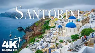 Santorini 4K | Iconic Blue Domes, Cliffside Views & Mediterranean Serenity - 4K Video