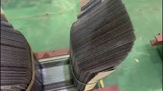 Silicon steel sheets are assembled into transformer core