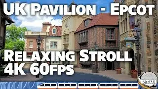 Epcot - UK Pavilion Relaxing Stroll - Flower & Garden Festival - 4K 60fps | Walt Disney World