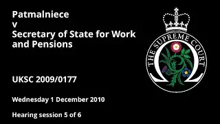 Patmalniece v Secretary of State for Work and Pensions