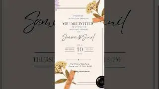 wedding invitation card || E-Card || #weddinginvitation
