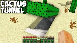 This is My Secret CACTUS TUNNEL BASE in Desert !!! Minecraft Trap Entrance Challenge !!!