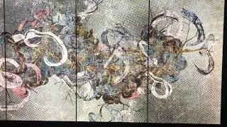 Team Lab Japanese painting video mapping
