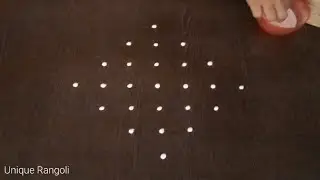 Simple kolam with 7 dots | Beginners Sikku kolam | Easy neli kolam | Chikki rangoli | Unique Rangoli