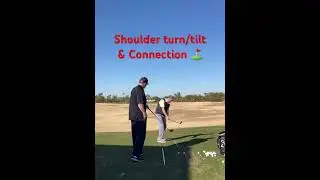 Shoulder turn & Connection on the backswing ⛳️ #golf #tips #tigerwoods #lesson #drills