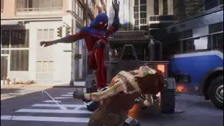 Spider-Man 2 PS5 New Red And Blue Suit To Scarlet Spider lll Suit Transitions