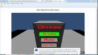 Testing of a game Menu