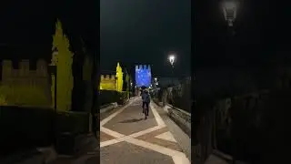 citt&agrave; di lazise by night #italy #unicycling #sports