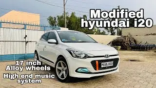 Modified hyundai i20 | 17 inch alloy wheels for i 20 | DSP SOUND | i 20  best seats cover
