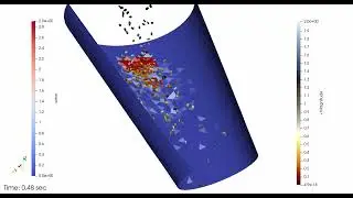 Chute wear with superquadric particles using open source tool Liggghts