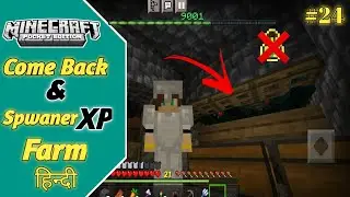 #24-[Hindi] - Come back with spider xp farm || Minecraft PE survival series (must watch)