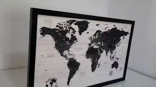 Modern Wood Push Pin World Map