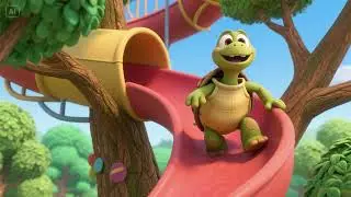 Turtle Takes a Turn at the Treetop Slide &ndash; A Shell-Shocking Climb & Glide Adventure!