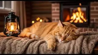 Feline Healing Sleep Music 432Hz 🐾 Warm Fireplace Energy For Stress Relief, Comfort, And Rest