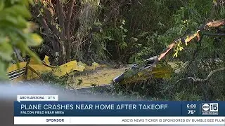 Plane crashes in Mesa orange grove outside Falcon Field, no injuries reported