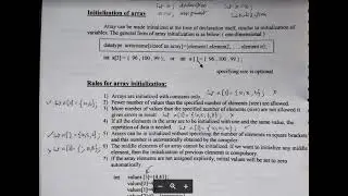 array initialization in C 1 D