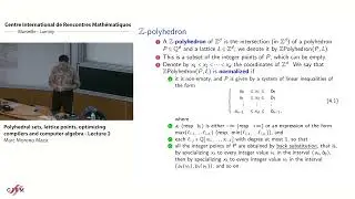 Marc Moreno Maza: Polyhedral sets, lattice points, optimizing compilers and computer... - lecture 2