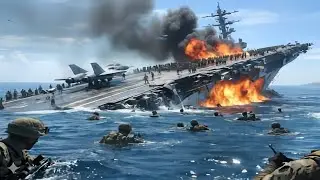 Terrifying moment, Iranian missile sinks US aircraft carrier carrying 15,000 Marines | ARMA 3