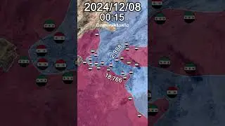 Fall of Damscus (2024) *Every Hour with Units* #shorts #news #animation #map