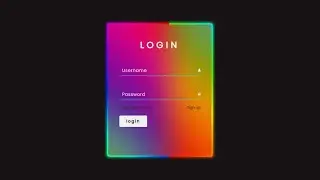Animated Login Form with Gradient Effect using HTML & CSS | Animated Login Form using HTML & CSS