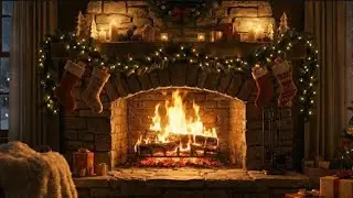 Cozy Snowy Cabin Fireplace Ambience 🔥❄️ | 3 Hours Crackling Fire Sounds for Sleep