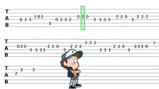 Gravity falls guitarra f&aacute;cil, tabs con gu&iacute;a, Gravity falls guitar, easy tabs guide tutorial