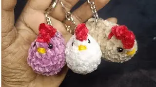 How to make scrap yarn rooster 🐔 keychain making for beginners 