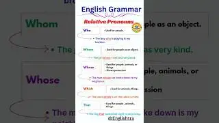 📌 Relative Pronouns: Who Whom Whose Which That | English Grammar | Pronoun | Englishtra
