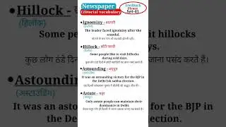 Newspaper Editorial Vocabulary (Set-41) with meaning and pronunciation and examples