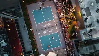 Dinkville Rooftop Pickleball Court Bobby Hotel Nashville Pro-Celeb