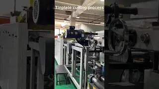 Tinplate cans of first step: tinplate cutting process #huatepacking #factory #tinplate #tincans