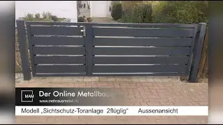 Toranlage Sichtschutz 2-fl&uuml;glig , aus Wunschma&szlig; gefertigt, www.mehrausmetall.de,