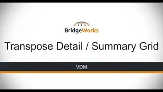 VDM - Transpose Detail / Summry Grid