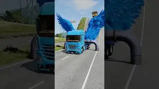 Buses & Dumper Truck vs Low Pipes in the game🪈 BeamNG.drive