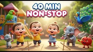 40 Min Non-Stop Hindi Nursery Rhymes 🎵 | Aaj Mangalwar Hai, Main Tota & More | BaBizTooN